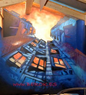 Graffiti Mural Interior Casa Granollers 300x100000